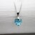 Blue Zircon Glam Herz Kette mit 10 mm Swarovski Kristallen, handgefertigt