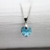 Blue Zircon Glam Herz Kette mit 10 mm Swarovski Kristallen, handgefertigt