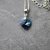 Bermuda Blue Glam Heart Necklace with 10 mm Swarovski Crystals, handmade