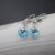 Aqua Glam Heart Earrings with 10 mm Swarovski Crystals, handmade