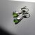 Dark Moss Green Glam Heart Earrings with 10 mm Swarovski Crystals, handmade