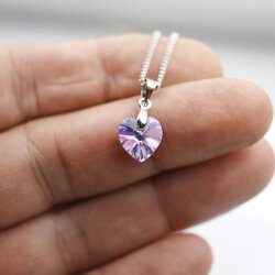 Crystal VL Glam Heart Necklace with 10 mm Swarovski...