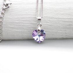 Crystal VL Glam Heart Necklace with 10 mm Swarovski Crystals, handmade