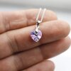 Crystal VL Glam Heart Necklace with 10 mm Swarovski Crystals, handmade