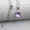 Crystal VL Glam Heart Necklace with 10 mm Swarovski Crystals, handmade