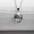 Crystal Silver Night Glam Heart Necklace with 10 mm Swarovski Crystals, handmade