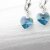 Blue Zircon Glam Herz Ohrringe mit 10 mm Swarovski Kristallen, handgefertigt