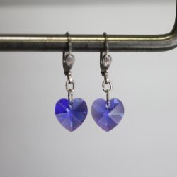 Majestic Blue Glam Heart Earrings with 10 mm Swarovski...