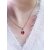 Fuchsia Glam Heart Earring Necklace Set with 10 mm Swarovski Crystals, handmade