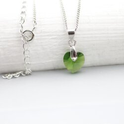 Dark Moss Green Glam Heart Earring Necklace Set with 10...