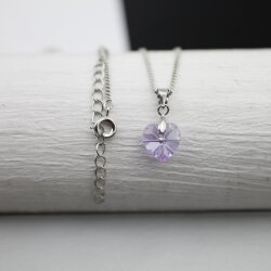 Violet Glam Heart Earring Necklace Set with 10 mm Swarovski Crystals, handmade