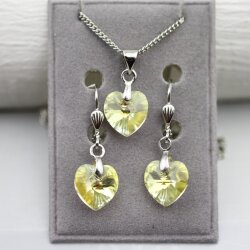 Jonquil Glam Heart Earring Necklace Set with 10 mm...