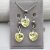 Jonquil Glam Heart Earring Necklace Set with 10 mm Swarovski Crystals, handmade