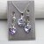 Crystal VL Glam Heart Earring Necklace Set with 10 mm Swarovski Crystals, handmade