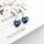 Bermuda Blue Glam Heart Earring Necklace Set with 10 mm Swarovski Crystals, handmade
