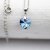 Bermuda Blue Glam Herz Ohrringe Ketten Set mit 10 mm Kristallen, handgefertigt