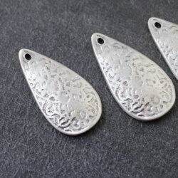 5 Drop Charms, Pear Pendants oriental Ethnic style