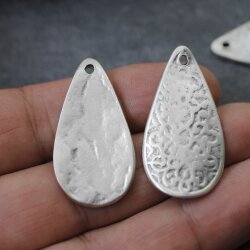 5 Drop Charms, Pear Pendants oriental Ethnic style