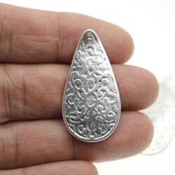 5 Drop Charms, Pear Pendants oriental Ethnic style