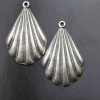 5 Antique Silver Shell Charms