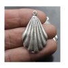 5 Antique Silver Shell Charms