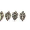 10 Leaf Charms antique brass