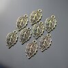 10 Leaf Charms antique brass