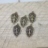 10 Leaf Charms antique brass