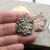 1 Head of Zeus Greek Coin Pendant, Antique Bronze