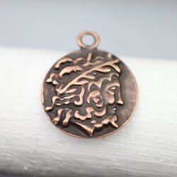 1 Head of Zeus Greek Coin Pendant, Antique Copper