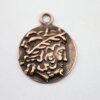 1 Head of Zeus Greek Coin Pendant, Antique Copper