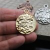 1 Head of Zeus Greek Coin Pendant, Matte Gold