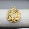 1 Head of Zeus Greek Coin Pendant, Matte Gold