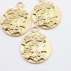 1 Head of Zeus Greek Coin Pendant, Matte Gold