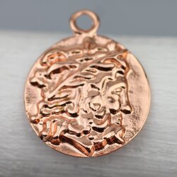 1 Head of Zeus Greek Coin Pendant, Rose Gold