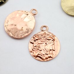 1 Head of Zeus Greek Coin Pendant, Rose Gold