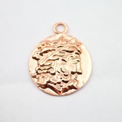 1 Head of Zeus Greek Coin Pendant, Rose Gold