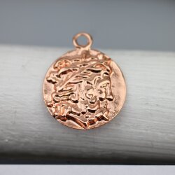 1 Head of Zeus Greek Coin Pendant, Rose Gold
