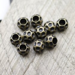 10 Metall Perlen, Altmessing