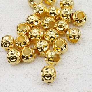 10 Metal Beads, Gold