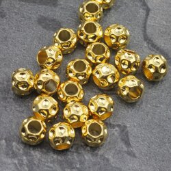 10 Metal Beads, Gold