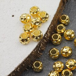 10 Metal Beads, Gold