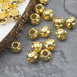 10 Metal Beads, Gold