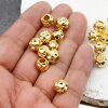 10 Metal Beads, Gold