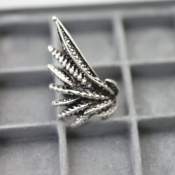 Dragon Wings Spread Ring Silver