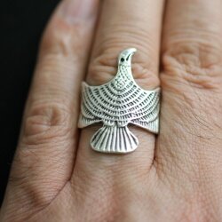 Silver eagle ring