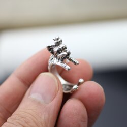 Silver eagle ring