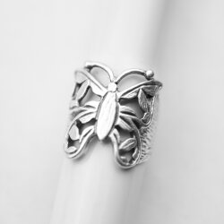 Ring Schmetterling, Silber Schmetterling Ring