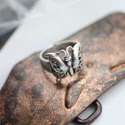 Ring butterfly, silver butterfly