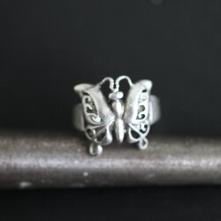 Ring Schmetterling, Silber Schmetterling Ring